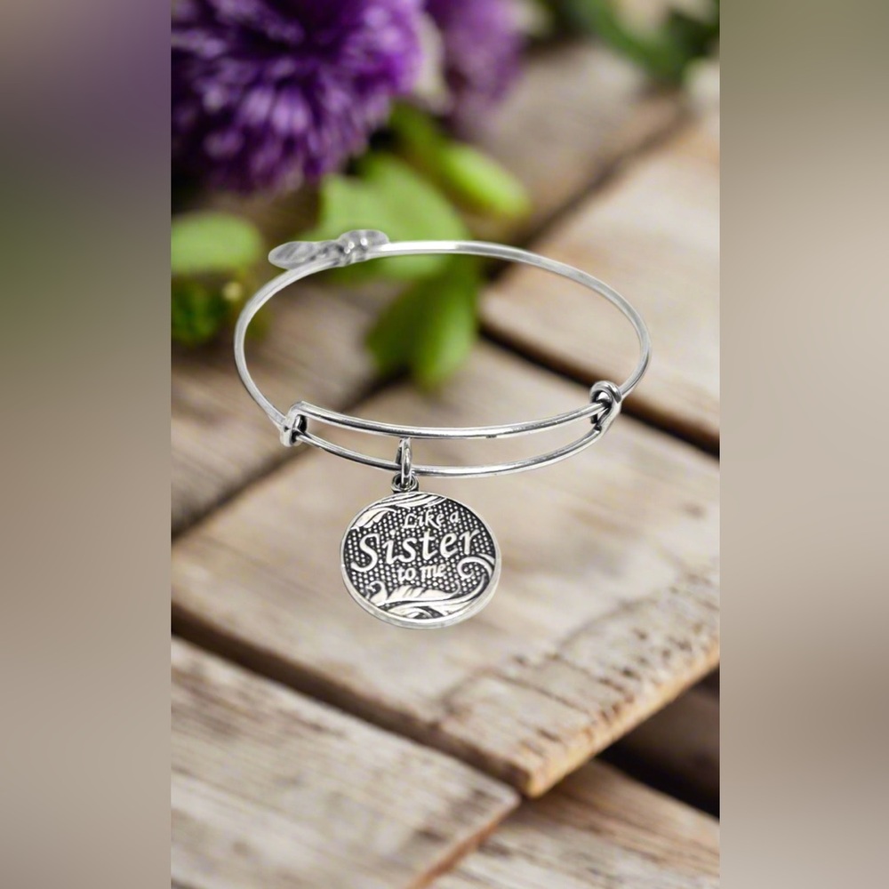 Alex and Ani - Like A Sister To Me Charm Bangle Bracelet Rafaelian Silver